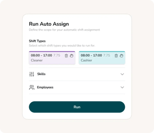 Auto-Assign – assign every shift to the best-suited person