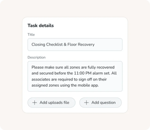 Task templates and SOPs